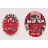 Beer labels, Wilkins, Longton, Nr Preston, vertical oval Baby Tom XX label, 76mm high, (scarce,