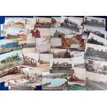Postcards, Rail, approx. 100 cards RPs printed and artist drawn to comprise locomotives and