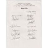 Football autographs, Aston Villa a team sheet prin