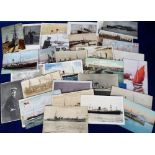 Postcards, Shipping, approx. 60 cards RPs , printed and artist drawn to comprise liners, ferries,