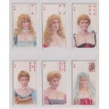Cigarette cards, Ogden's, Beauties & Military (p/c inset), 6 cards, all Beauties, 2D, 4D, 6D, 9D,