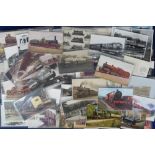 Postcards, Rail, a mixed age railway collection of approx. 94 cards, a few RPs, many locos,