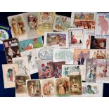 Postcards, Children, a selection of approx. 32 illustrated cards, inc. Golly cards illustrated by
