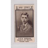 Cigarette card, T,E. Yeomans & Sons, War Portraits, type card, no 42 H.R.H. Edward Prince of
