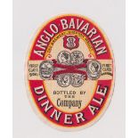 Beer label, a very scarce Anglo-Bavarian Dinner Ale Label from The Brewery Shepton Mallet,