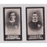 Cigarette cards, Cadle's, Footballers, two cards, G.L. Lloyd, Newport (slight mark to front of card,