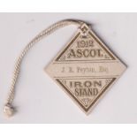 Horseracing, Royal Ascot, a triangular card badge
