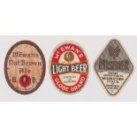 Beer labels, McEwan's, Edinburgh, Diamond Shape label for McEwan Younger, Pilsener, and 2 vertical