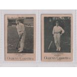 Cigarette cards, Ogden's, Cricketers & Sportsman, Cricket, two cards, Bobby Abel (Surrey) & David