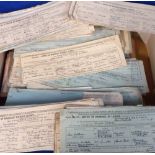 Documents, Cheshire, approx. 500 items of 1940s/50s formal notifications to the Macclesfield