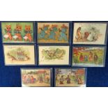 Postcards, Louis Wain, a good illustrated selection of 8 cards of anthropomorphic cats inc. Tuck