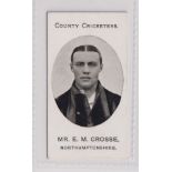 Cigarette card, Taddy, County Cricketers, Northamptonshire, type card, Mr. E.M. Crosse (vg) (1)