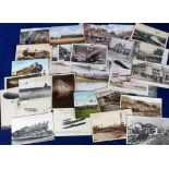 Postcards, Transport, a mixed selection of approx. 60 cards, with Railway (42) and Aviation (18).