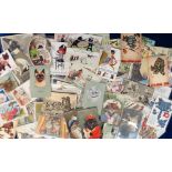 Postcards, Cats, approx. 270 cards to comprise Louis Wain, Reg Carter, Felix, Mac, Comic Cat cut