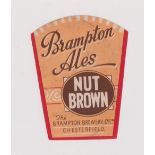 Beer label, Brampton Brewery Co Ltd, Chesterfield, Nut Brown, shaped label, 83mm high (sl ink