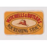 Beer label, Mitchells & Butlers Ltd, Birmingham, Nourishing Stout, 38mm high (gd) (1)