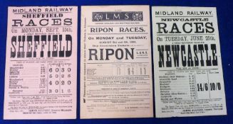 Horseracing / Railways, three scarce railway flyer
