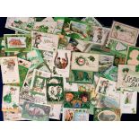 Postcards, St. Patrick's Day, 60+ cards to include glitter and embossed, an attractive collection (