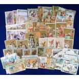 Trade cards, France, a collection of 50+ early cards, mostly issued by Lefevre-Utile, also Amidon