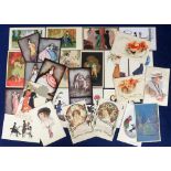 Postcards, Glamour, an Art Nouveau/Deco mix of 30 glamour cards. Artists include Jennie Harbour (6),