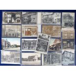 Postcards, Social History, a selection of 16 cards of shop fronts, all identified, with 5RPs. RPs