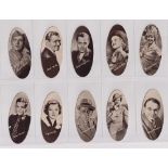 Cigarette cards, Carreras, Film Stars (Oval, Real Photos) (set, 72 cards plus 1 duplicate)