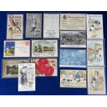 Postcards, Advertising, a mix of approx. 16 gardening and animal feed product advertising cards,