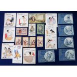 Trade cards, Lever Bros, a collection of 21 early Sunlight Soap advertising cards including fold-out