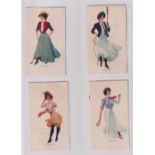 Cigarette cards, USA, I. Lewis & Co, Girls & Men in Costume, 'L' size, 96mm x 57mm, 29 different