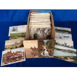 Postcards, a mixed, mainly UK topographical collection of over 300 cards, with towns, villages,