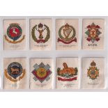 Tobacco silks, Muratti, Regimental Badges, Series A, 'M' size (set, 25 silks) (fair/gd)