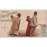 Tobacco advertising, USA, P. Whitlock, Richmond, Virginia, a shop hanging card sign illustrated with