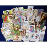 Postcards, a comic and children's illustrated mix of approx. 74 cards. Artists include McGill (3),