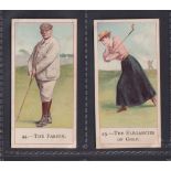 Cigarette cards, Cope's, Cope's Golfers, type cards no 44 'The Parson' & no 45 'The Elegancies of