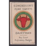 Trade card, Edmondson's, Boy Scout Proficiency Badges, type card, Dairyman (gd) (1)