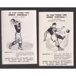 Trade cards, Scottish Daily Express, So You Think You Know Football, 'P' size, Question 1 (gd) &