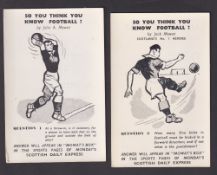 Trade cards, Scottish Daily Express, So You Think You Know Football, 'P' size, Question 1 (gd) &
