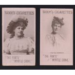 Cigarette cards, Taddy, Actresses (Collotype), two cards, Miss Violet Cameron & Miss Flo