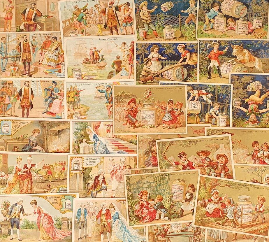 Trade cards, Liebig, 4 German edition sets, Scenes of People in Alsace S65 (10 cards), Children's