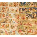 Trade cards, Liebig, 4 German edition sets, Scenes of People in Alsace S65 (10 cards), Children's