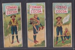 Cigarette & trade cards, Scouting, Cowan's of Canada, Boy Scout Series, 3 cards nos 1, 3 & 4 sold
