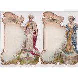 Trade cards, Liebig, Menu Cards, Royal Women, ref M37, two cards, diecut, The Empress of Germany &
