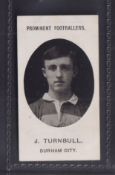 Cigarette card, Taddy, Prominent Footballers (No Footnote), Durham City, type card, J. Turnbull (vg)