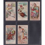 Cigarette cards, A. Baker & Co, Beauties of All Nations (A. Baker), 5 cards, Albanian, Canadian,