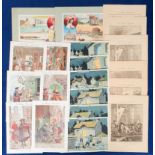 Trade cards, France, Au Bon Marche, 4 sub groups of large sized cards, 'Au Clair De Lune' (set of 6,