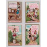 Trade cards, Liebig, Children's Rhymes, ref S253, German edition (set, 6 cards, 5 red printing, 1