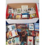 Trade cards, a shoebox full of trading cards, various ages inc. Whitbread Inn Signs, Radio Fun, PG