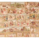 Trade cards, France, Au Bon Marche, 5 sets of cards each with six card in each set, Stages of