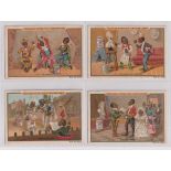 Trade cards, Liebig, Scenes with Negroes 1, ref S246, three different sets, Belgian, Italian &