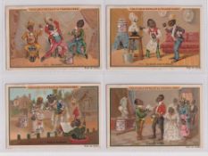 Trade cards, Liebig, Scenes with Negroes 1, ref S246, three different sets, Belgian, Italian &